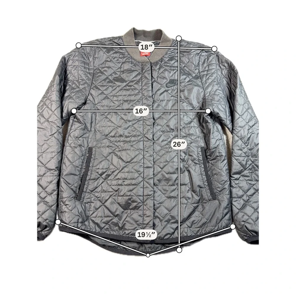 Nike Sportswear Quilted Jacket Women Small Black Primaloft Full Zip 854747